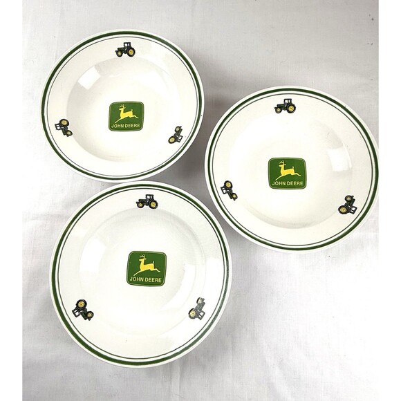 Set of 3 John Deere Tractor Soup Salad Cereal Bowl by Gibson 9” - Picture 1 of 14